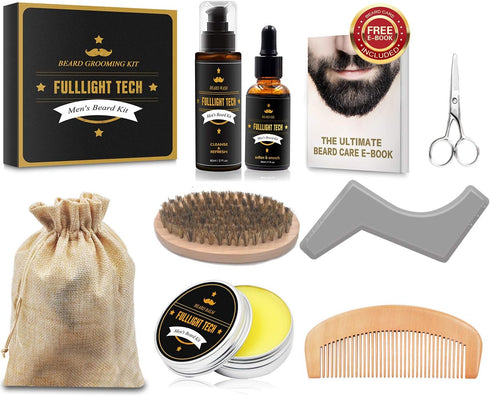 Complete Beard Grooming Kit for Men,Perfect Gift Set for Husband,Brother,Grandpa, Uncle, and Boyfriend